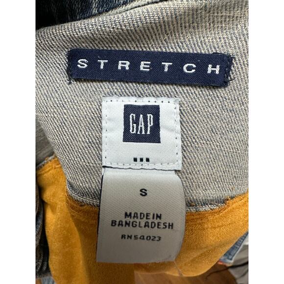 Custom Upcycled GAP Denim Jacket Fringe & Rainbow Trim Sz Small S - Picture 7 of 8